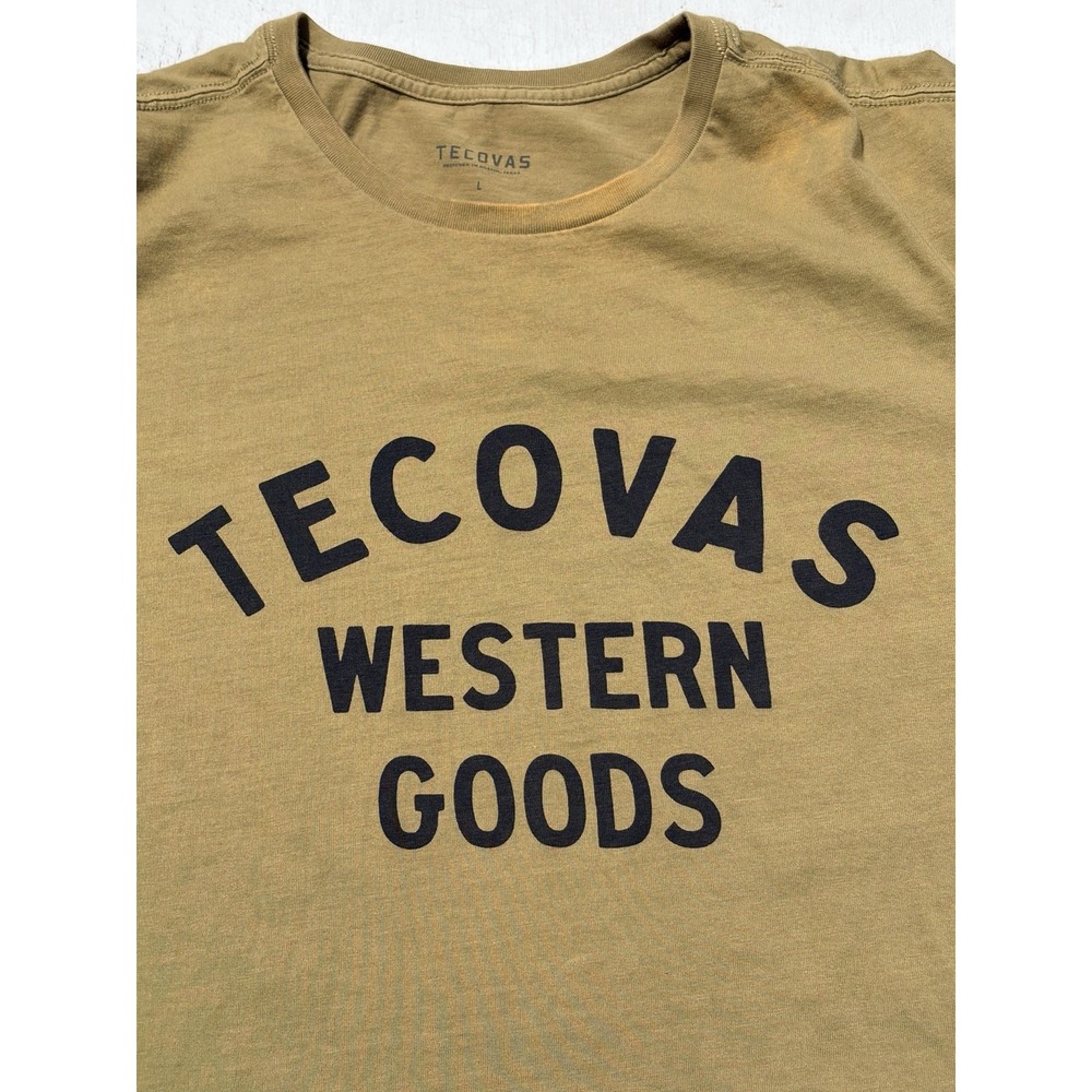 Men's Tecovas Boots T-Shirt Green Logo L Western Leather Modern Texas Logo USA - Picture 1 of 12